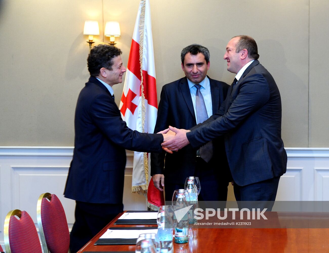 Georgy Margvelashvili accepts congratulations on his victory