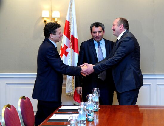 Georgy Margvelashvili accepts congratulations on his victory