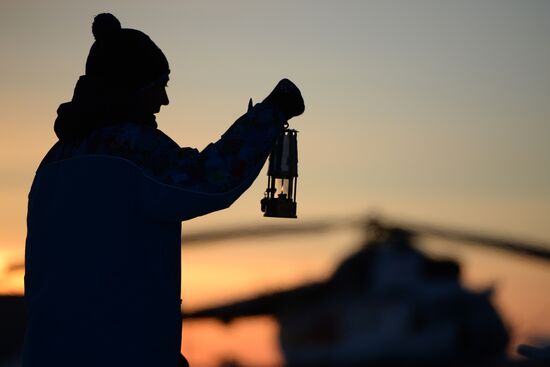 Sochi 2014 Olympic torch relay. Naryan-Mar