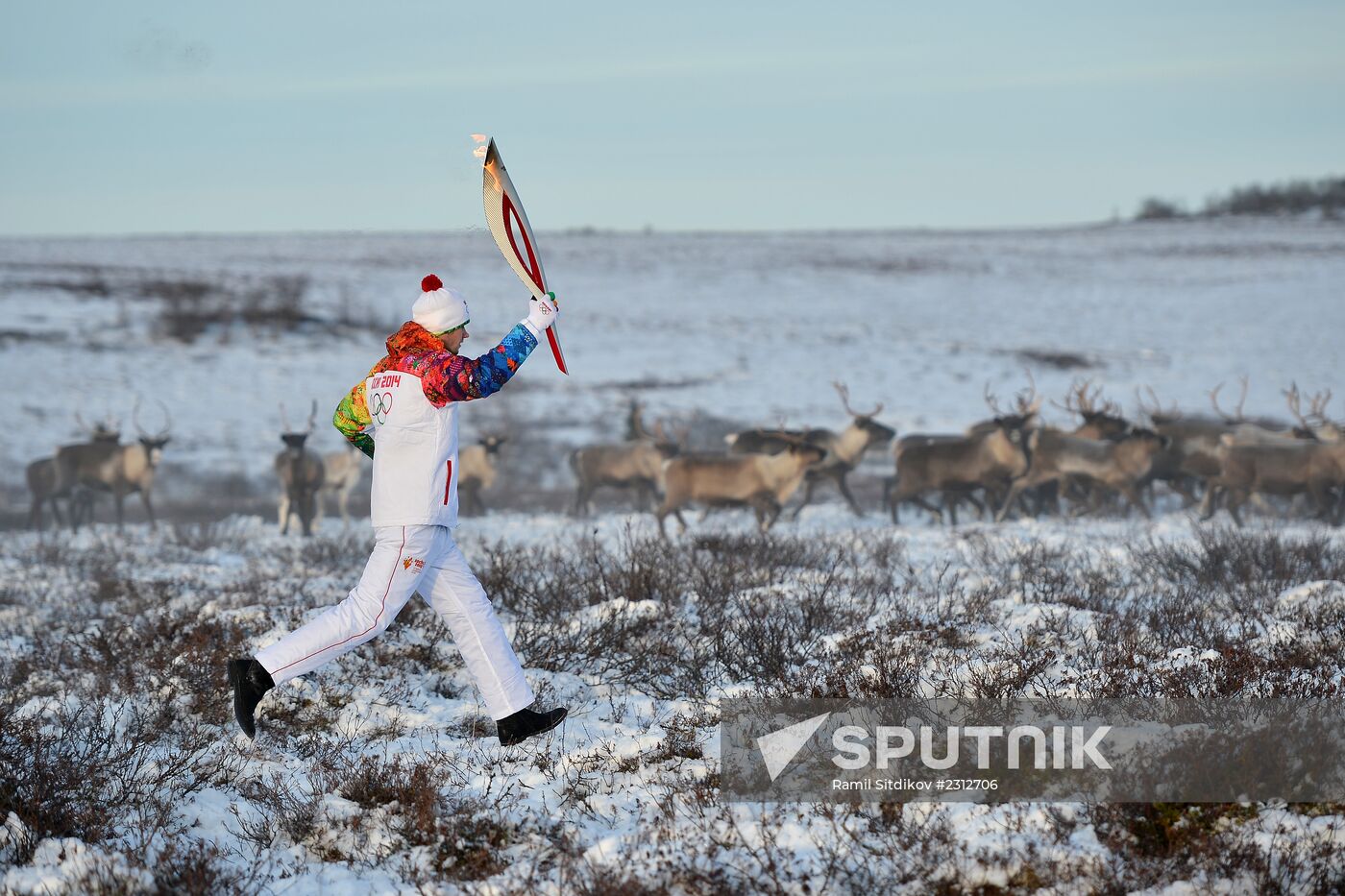 Sochi 2014 Olympic torch relay. Naryan-Mar