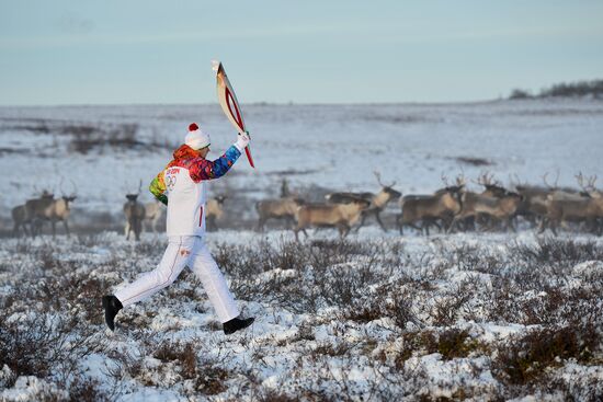 Sochi 2014 Olympic torch relay. Naryan-Mar