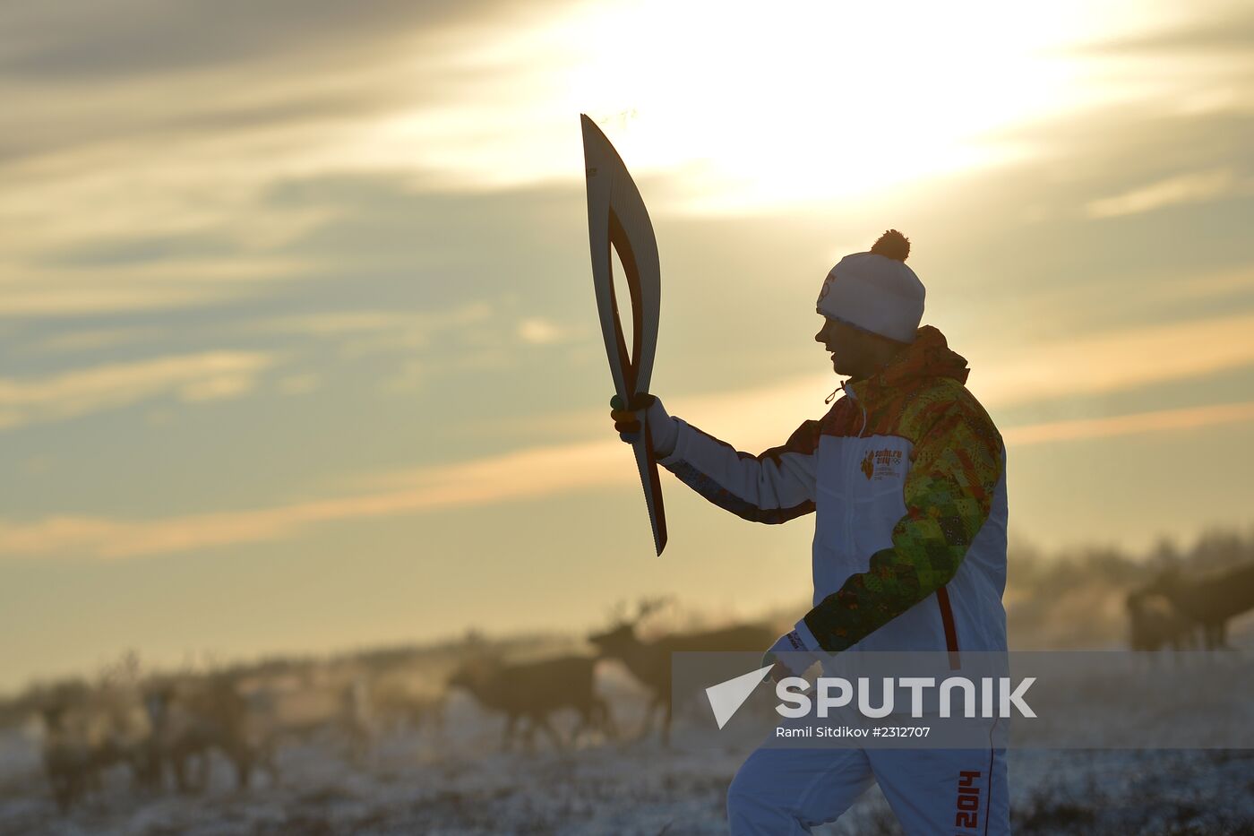 Sochi 2014 Olympic torch relay. Naryan-Mar