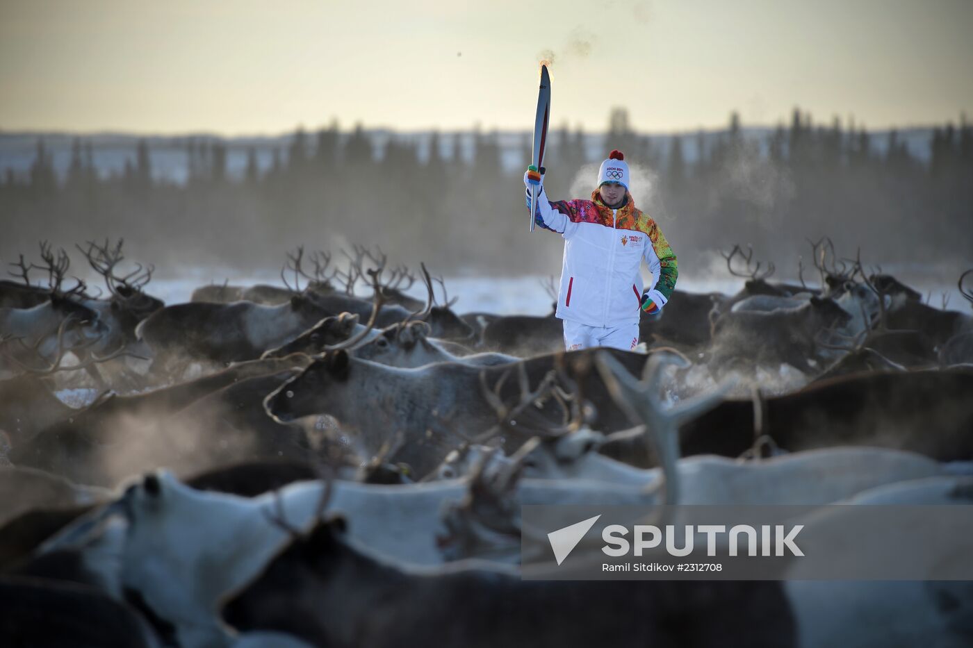 Sochi 2014 Olympic torch relay. Naryan-Mar