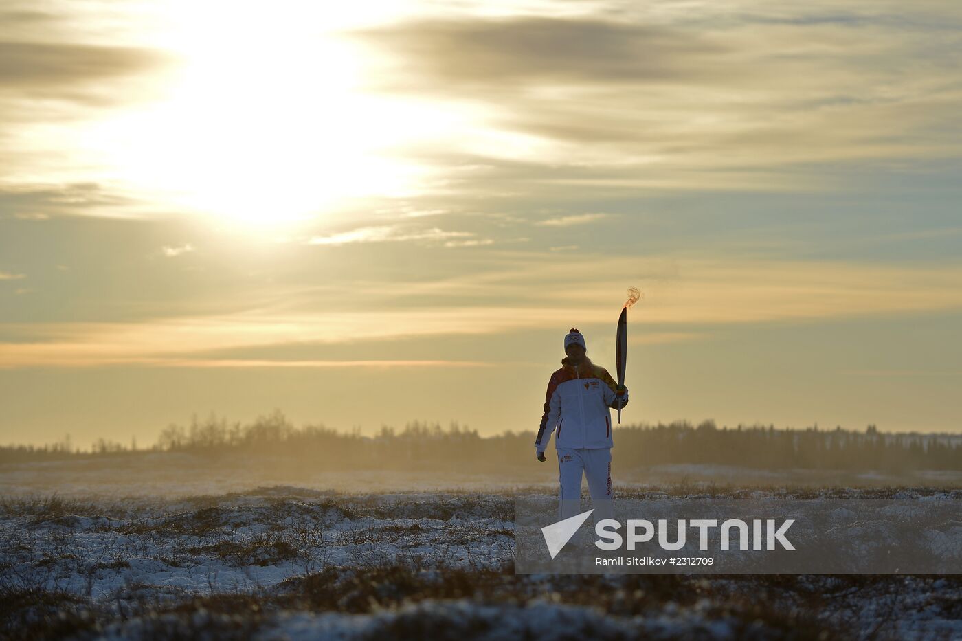 Sochi 2014 Olympic torch relay. Naryan-Mar