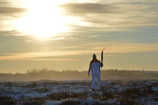Sochi 2014 Olympic torch relay. Naryan-Mar