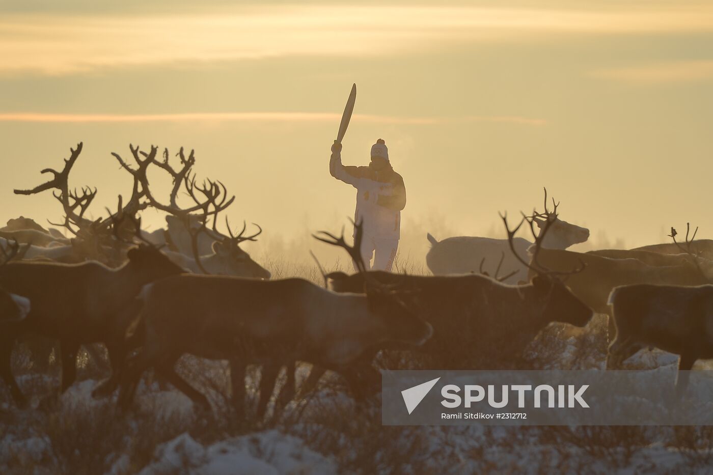 Sochi 2014 Olympic torch relay. Naryan-Mar