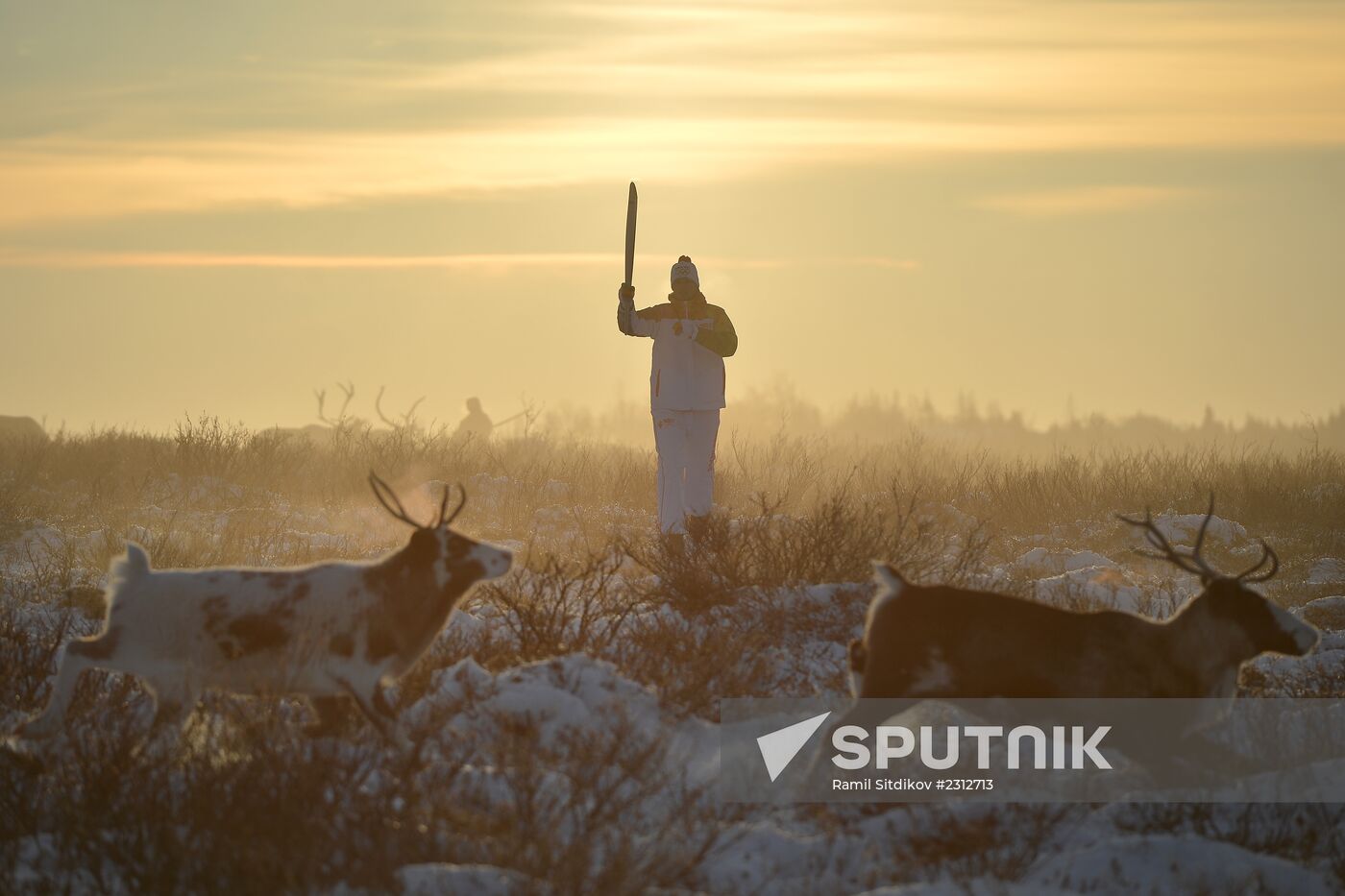 Sochi 2014 Olympic torch relay. Naryan-Mar