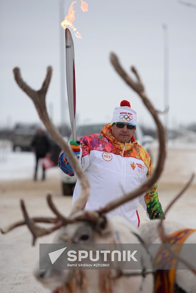 Sochi 2014 Olympic torch relay. Naryan-Mar