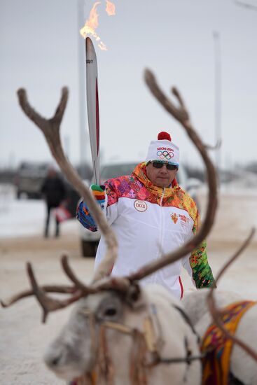 Sochi 2014 Olympic torch relay. Naryan-Mar