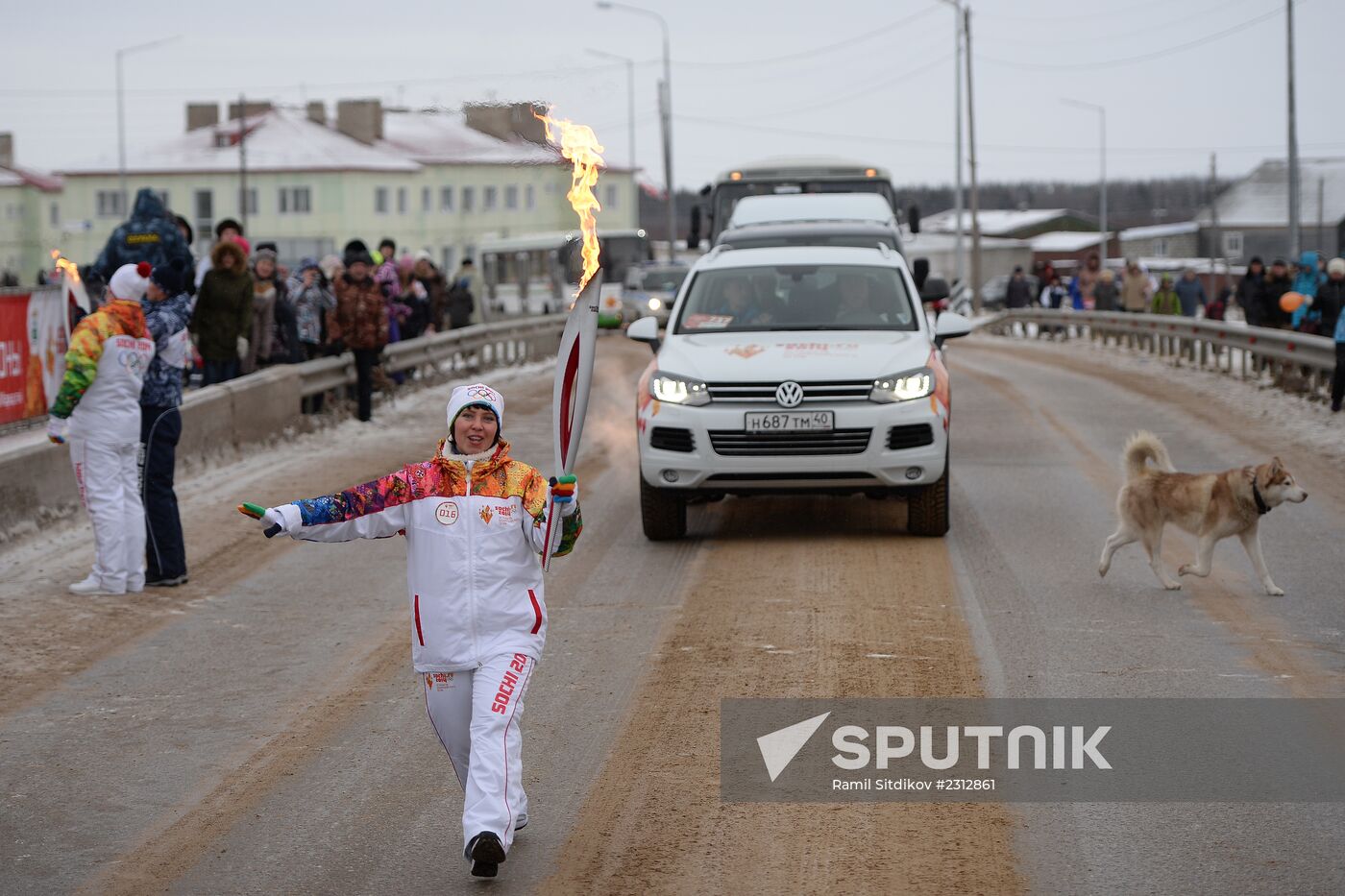 Sochi 2014 Olympic torch relay. Naryan-Mar