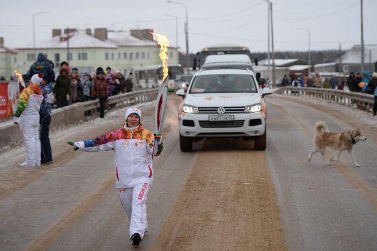 Sochi 2014 Olympic torch relay. Naryan-Mar