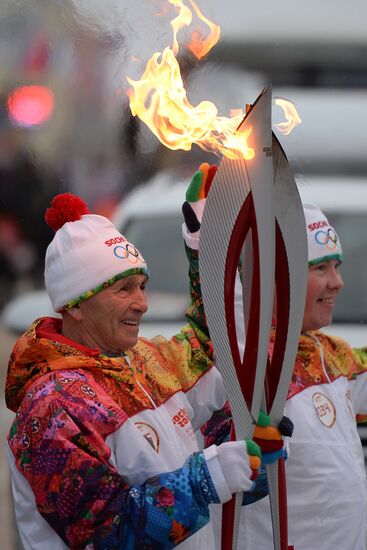 Sochi 2014 Olympic torch relay. Naryan-Mar