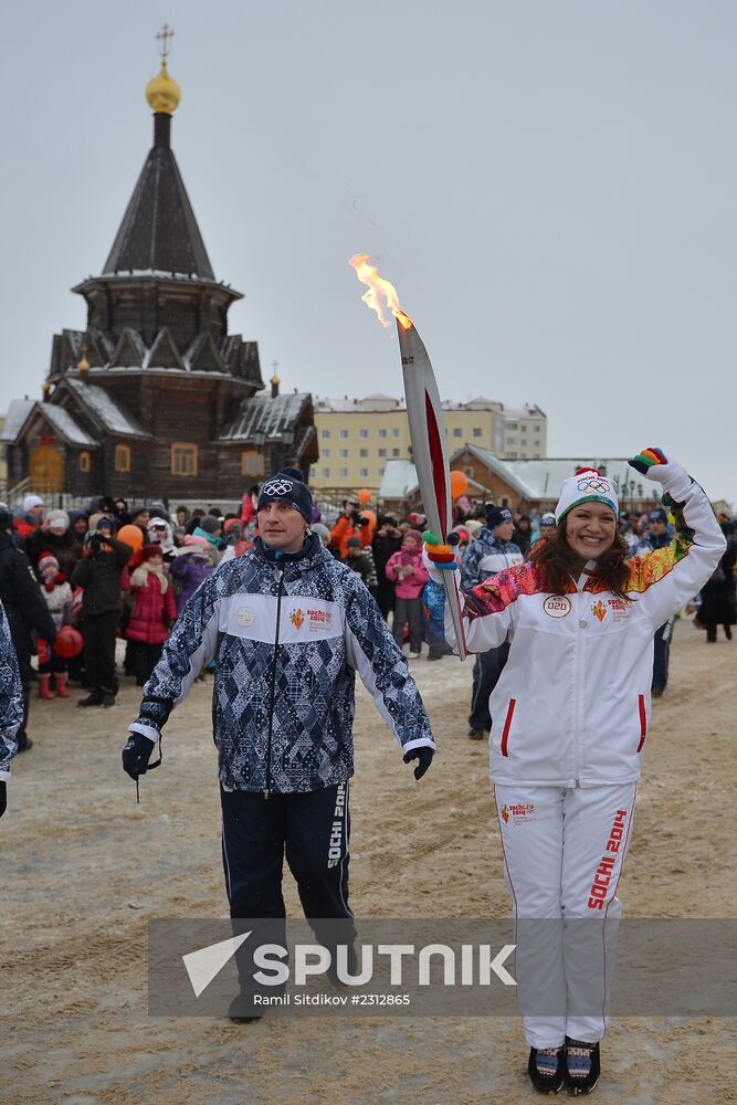 Sochi 2014 Olympic torch relay. Naryan-Mar