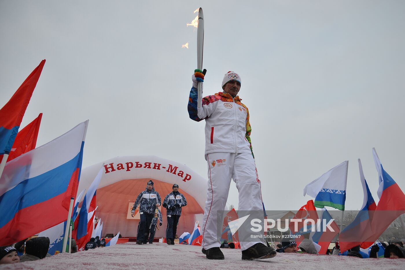 Sochi 2014 Olympic torch relay. Naryan-Mar
