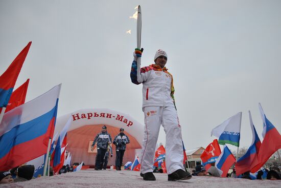 Sochi 2014 Olympic torch relay. Naryan-Mar