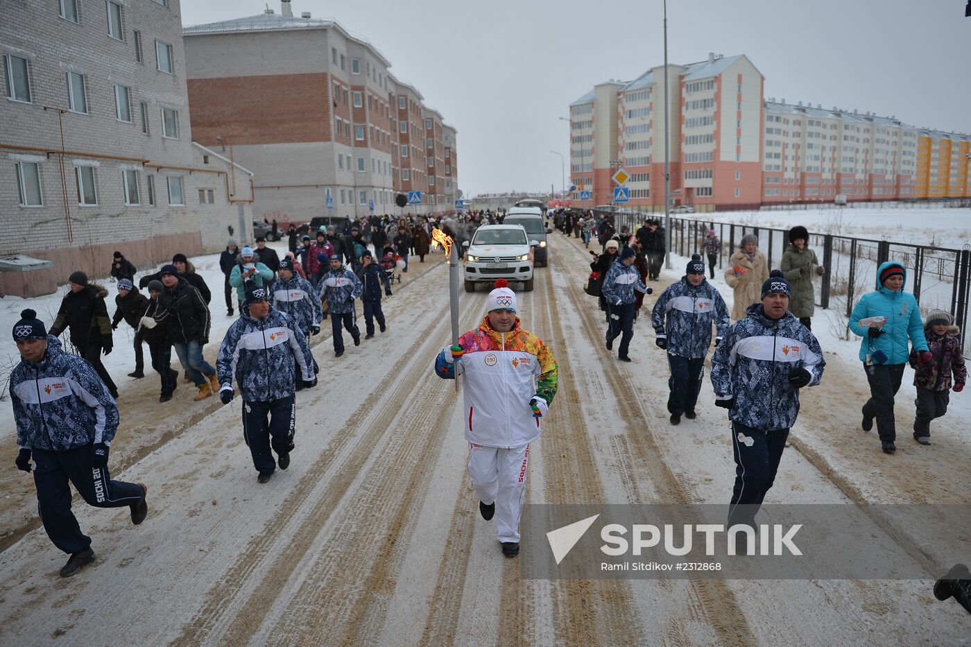 Sochi 2014 Olympic torch relay. Naryan-Mar