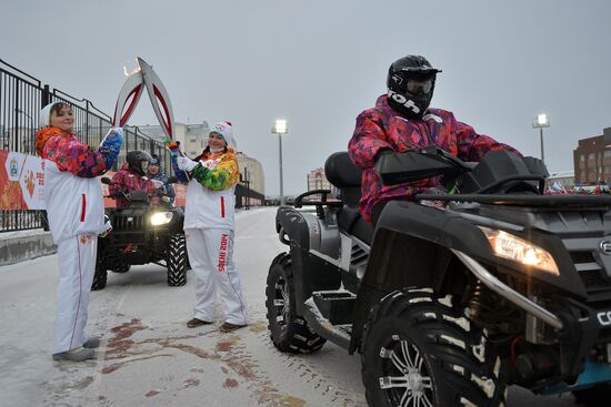 Sochi 2014 Olympic torch relay. Naryan-Mar