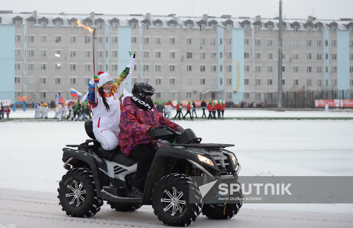 Sochi 2014 Olympic torch relay. Naryan-Mar