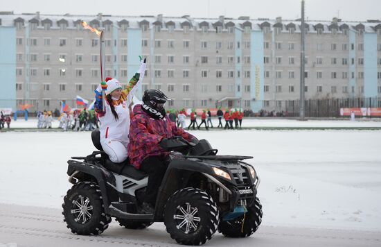 Sochi 2014 Olympic torch relay. Naryan-Mar