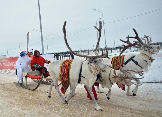Sochi 2014 Olympic torch relay. Naryan-Mar