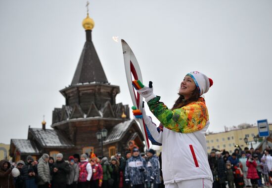 Sochi 2014 Olympic torch relay. Naryan-Mar