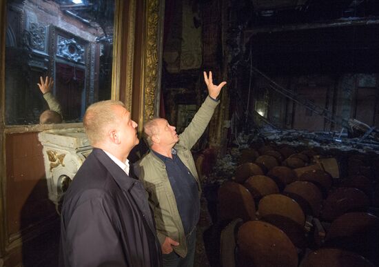 Sergei Kapkov visits burnt-out School of Modern Drama Theater