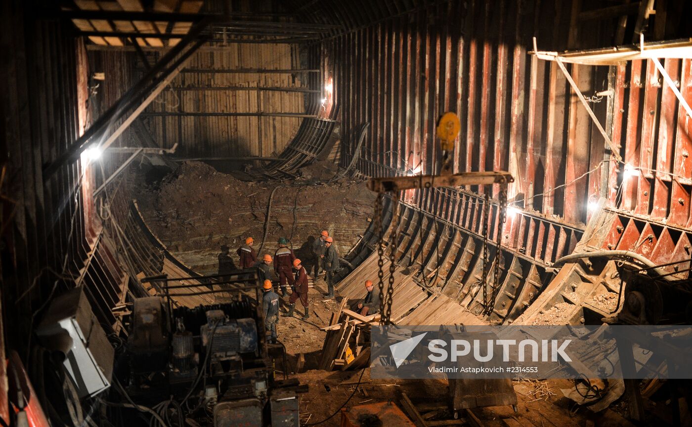 Construction of Petrovsko-Razumovskaya 2 Metro station