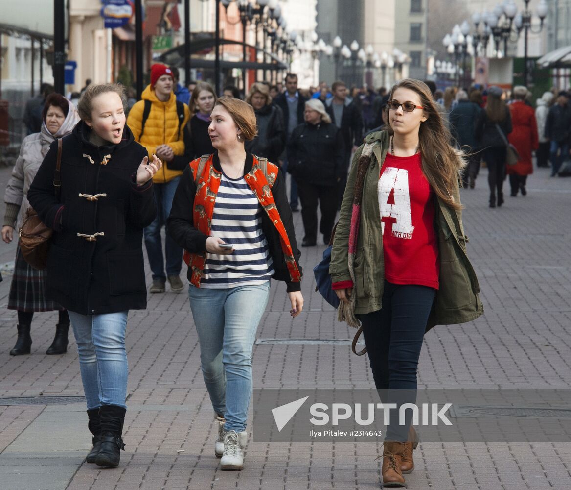 Warm weather in Moscow