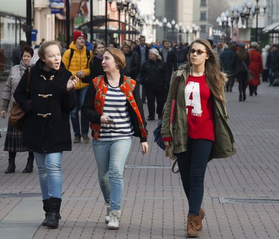 Warm weather in Moscow