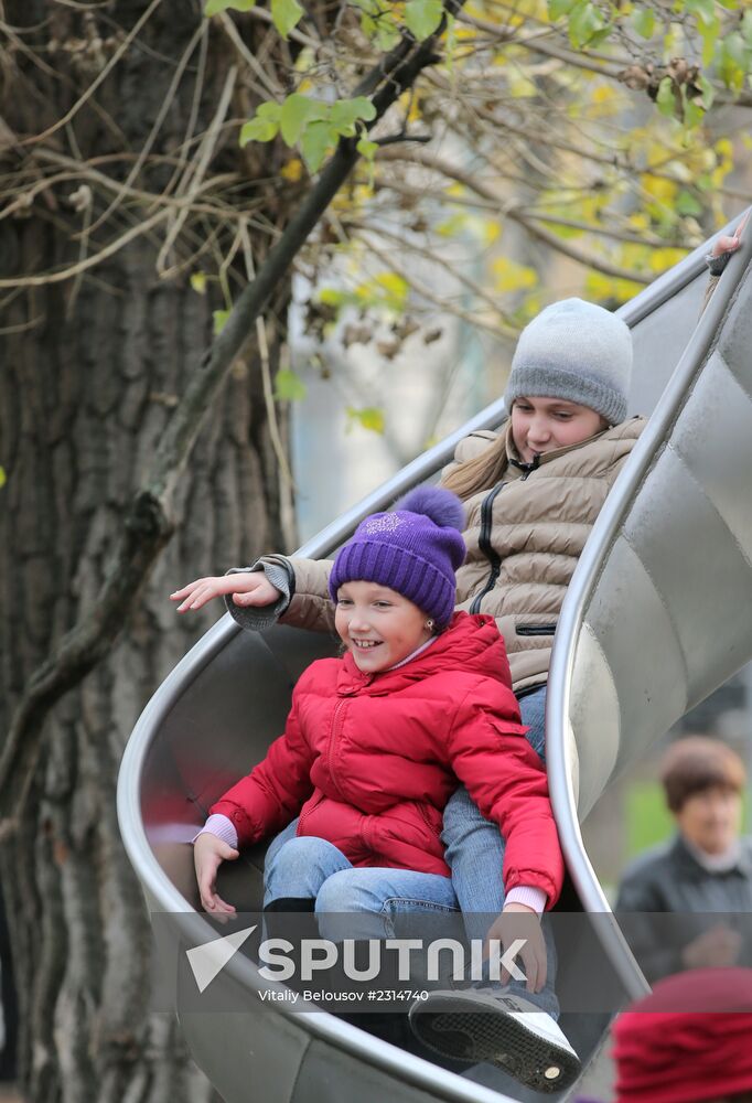 Warm weather in Moscow