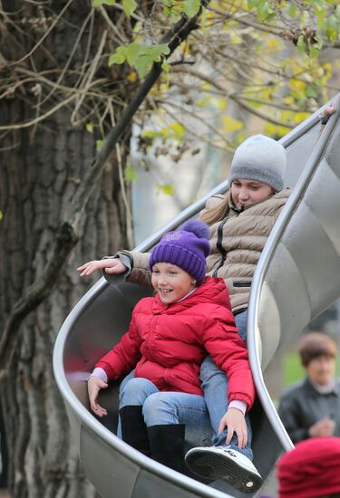 Warm weather in Moscow