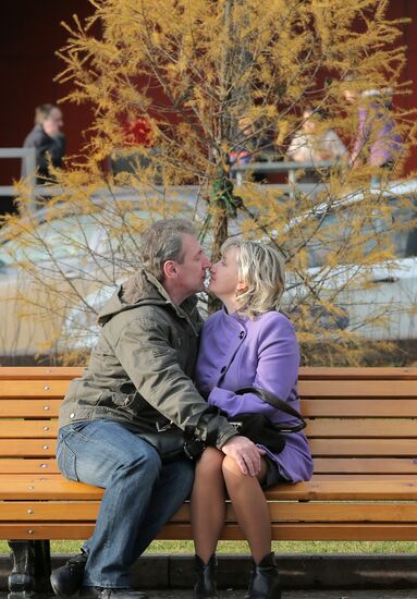 Warm weather in Moscow