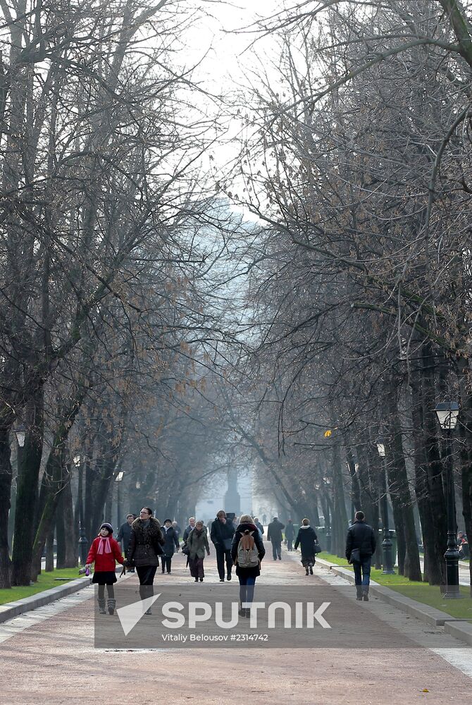 Warm weather in Moscow