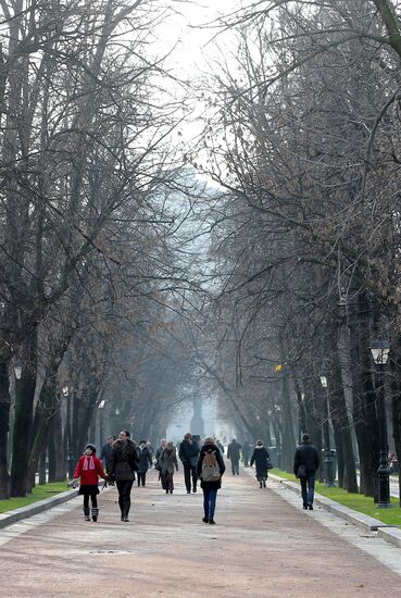 Warm weather in Moscow