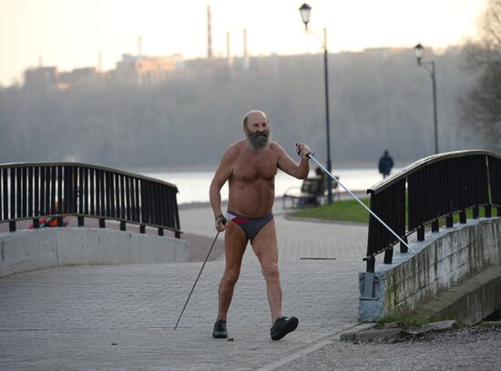 Warm weather in Moscow