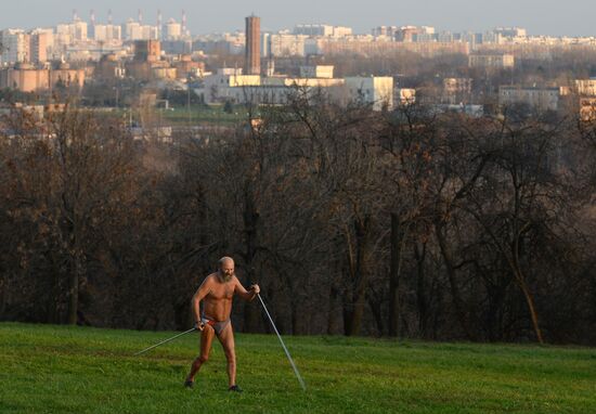 Warm weather in Moscow