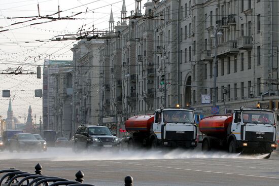 Warm weather in Moscow
