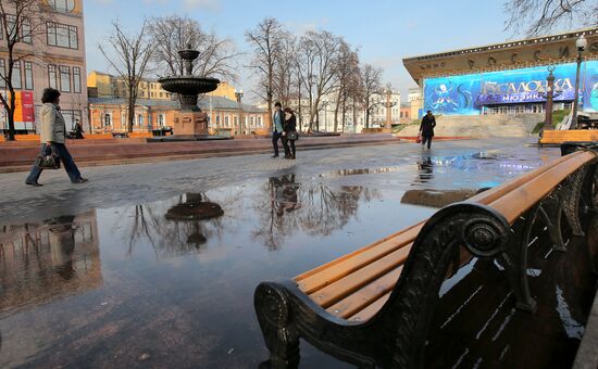 Warm weather in Moscow
