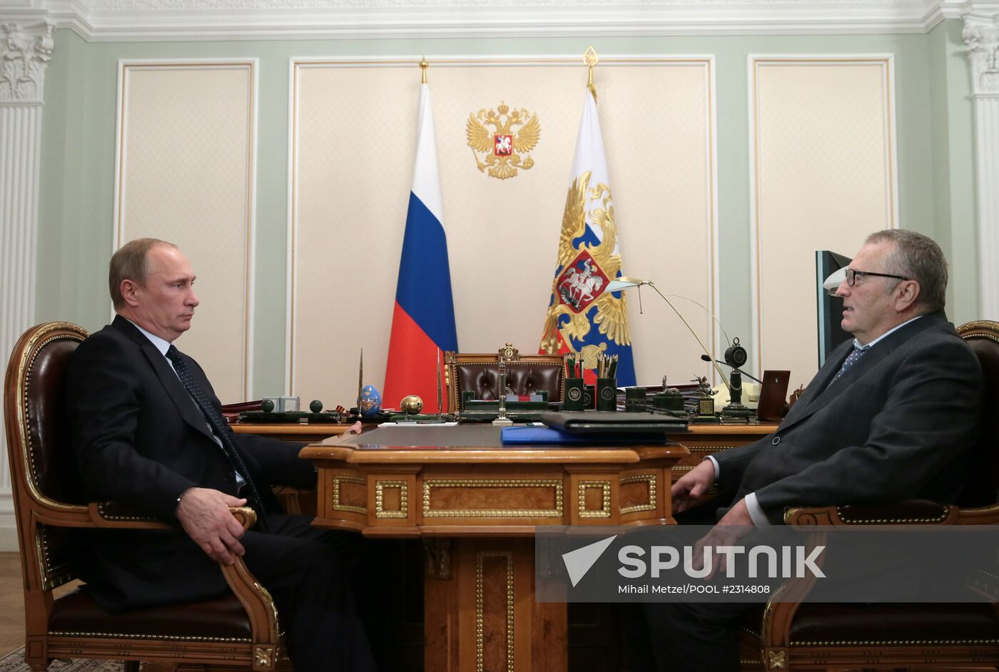 Vladimir Putin meets with Vladimir Zhirinovsky