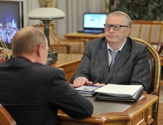 Vladimir Putin meets with Vladimir Zhirinovsky