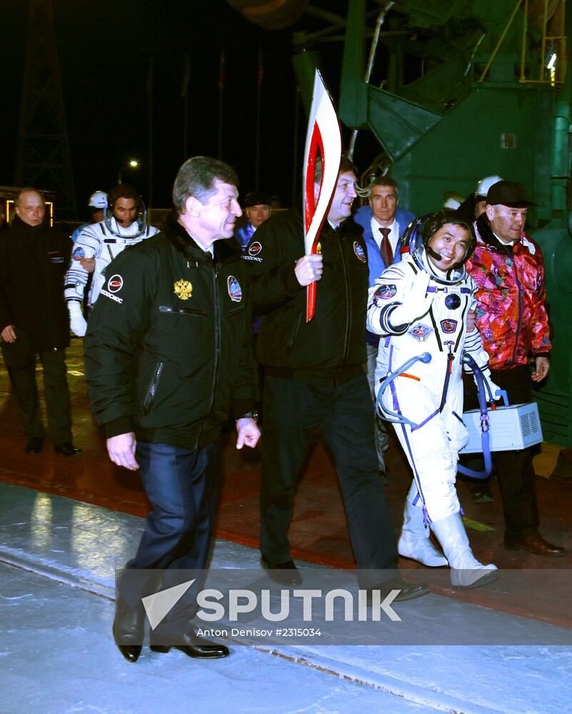 Launch of Soyuz-FG rocket with manned spacecraft Soyuz TMA-11M