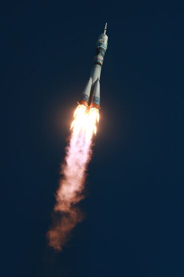 Launch of Soyuz-FG rocket with manned spacecraft Soyuz TMA-11M