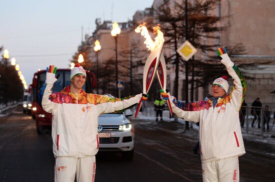Olympic torch relay. Magadan