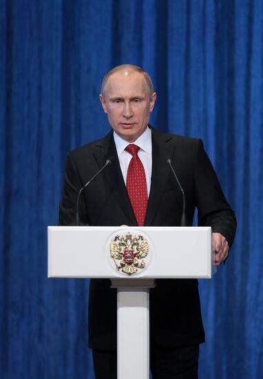 Vladimir Putin attends gala performance at State Kremlin Palace