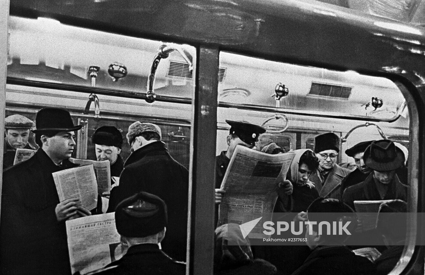 In a train in the Moscow metro