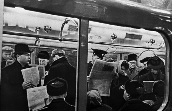 In a train in the Moscow metro
