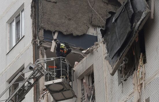 Gas explosion in nine-story apartment building in Moscow Region
