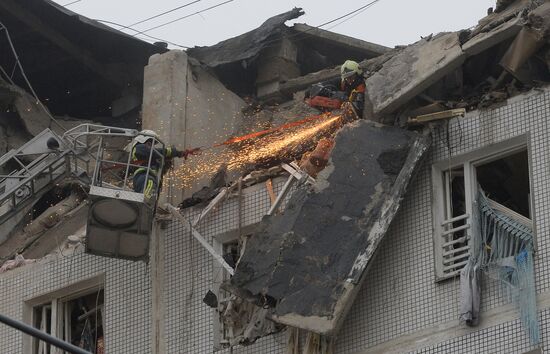 Nine-storey building after gas explosion in Moscow Region