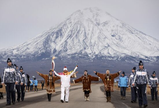 Olympic torch relay. Yelizovo