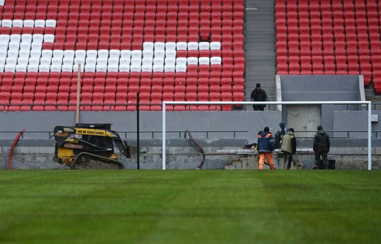 Artificial turf installed in Kazan Arena Stadium